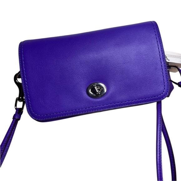 Coach Legacy Leather Crossbody Clutch Ultraviolet Purple 2012 NWT - Picture 7 of 11